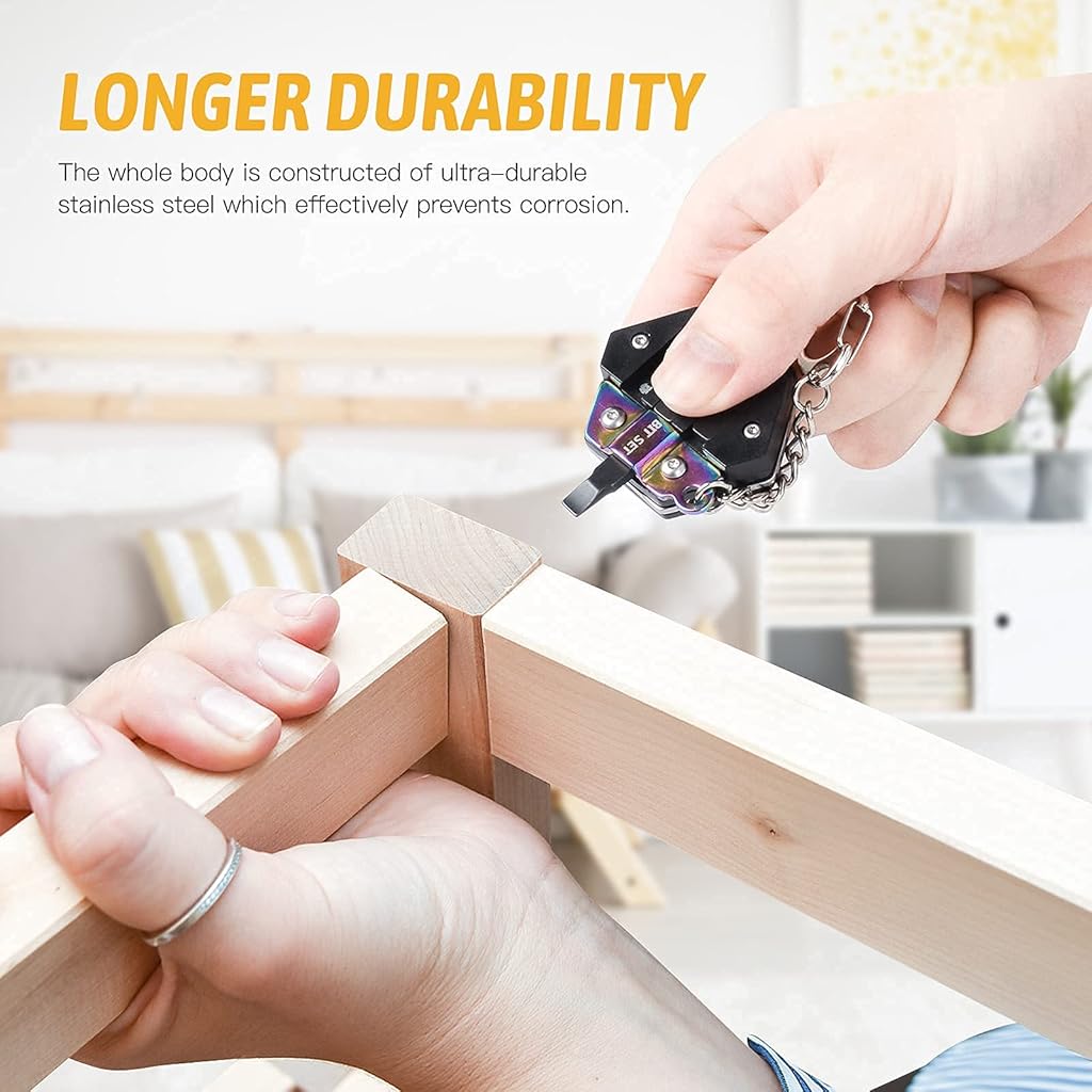 HASTHIP® Multitool Card Keychain, 14-in-1 Foldable Mini Portable Pocket Hexagonal Kit with EDC Tools,Micro Screw Driver Tool Set Kit Wrench for Outdoor Survival Camping Hiking Simple Repair (Black) HASTHIP® Multitool Card Keychain, 14-in-1 Foldable Mini Portable Pocket Hexagonal Kit with EDC Tools,Micro Screw Driver Tool Set Kit Wrench for Outdoor Survival Camping Hiking Simple Repair (Black)
